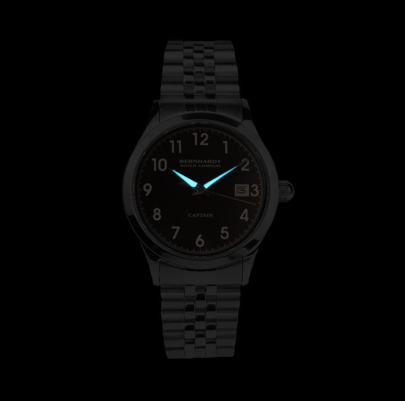 Captain's Watch Black/Silver Watch | Bernhardt Watch Company